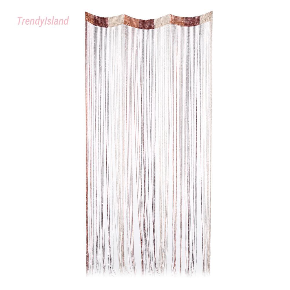 ❤TRE&amp;Living☁ Window Sheer Rèm Valance Drape Silver String Flash Shiny Tua Line Rèm Hộ gia đình Sống