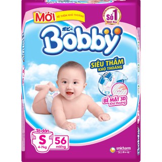 Tã dán Bobby size S 56 miếng (cho bé 4-7kg)