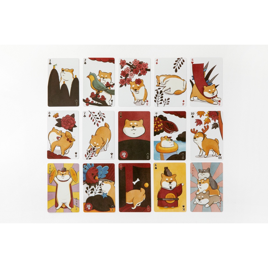 Bộ Bài Hoa Hanafuda ARTBOX Hàn Quốc Minh Họa Hình Cún Inu Shiba