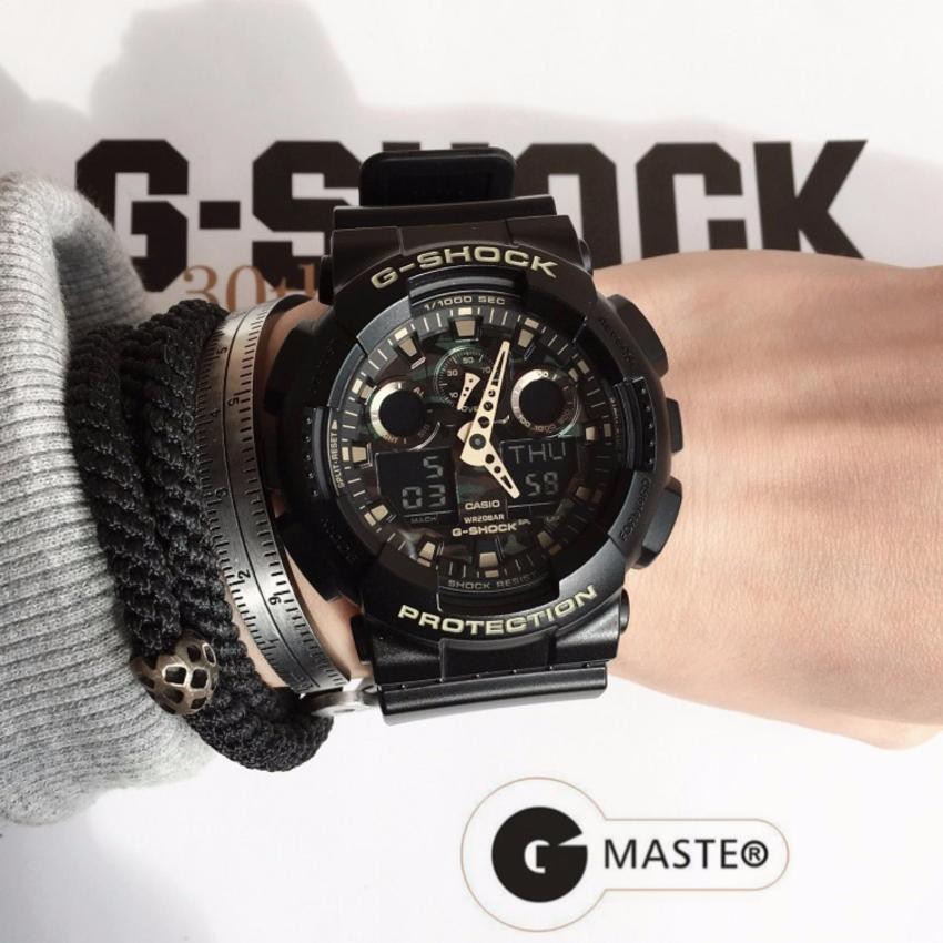 Đồng hồ nam dây nhựa G-SHOCK Casio chính hãng Anh Khuê GA-100CF-1A9DR