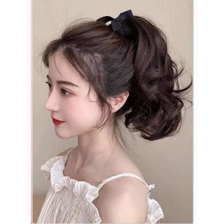 Tóc giả cột xoăn ngắn 25cm❤ Tóc giả cao cấp chất tơ nhân tạo chịu nhiệt được 180°C
