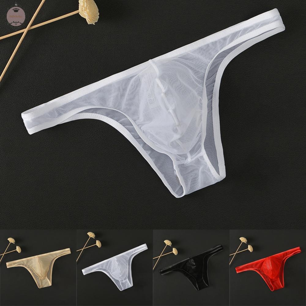 Sexy Mens Underwear See Through Briefs Sheer Mesh Panties Bulge Pouch Underpants