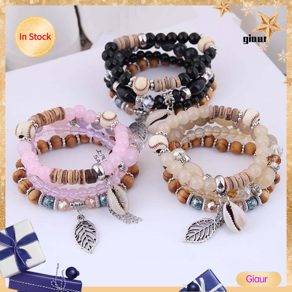 Set 4 Vòng Tay Phong Cách Bohemian Thời Trang Cho Nữ