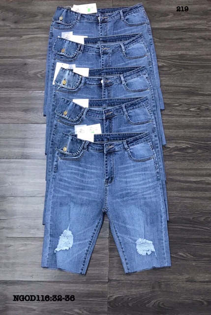 Bigsize 55 đến 85 ký quần jean ngố 7 tấc giãn