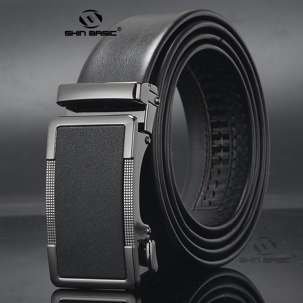 Dây Thắt Lưng, Nịt Nam Da Bò Thật Cao Cấp - ShinBasic, Bảng Khoá Tự Động,Thời Trang Công Sở, Đơn Giản, BELTS21BAS05-2