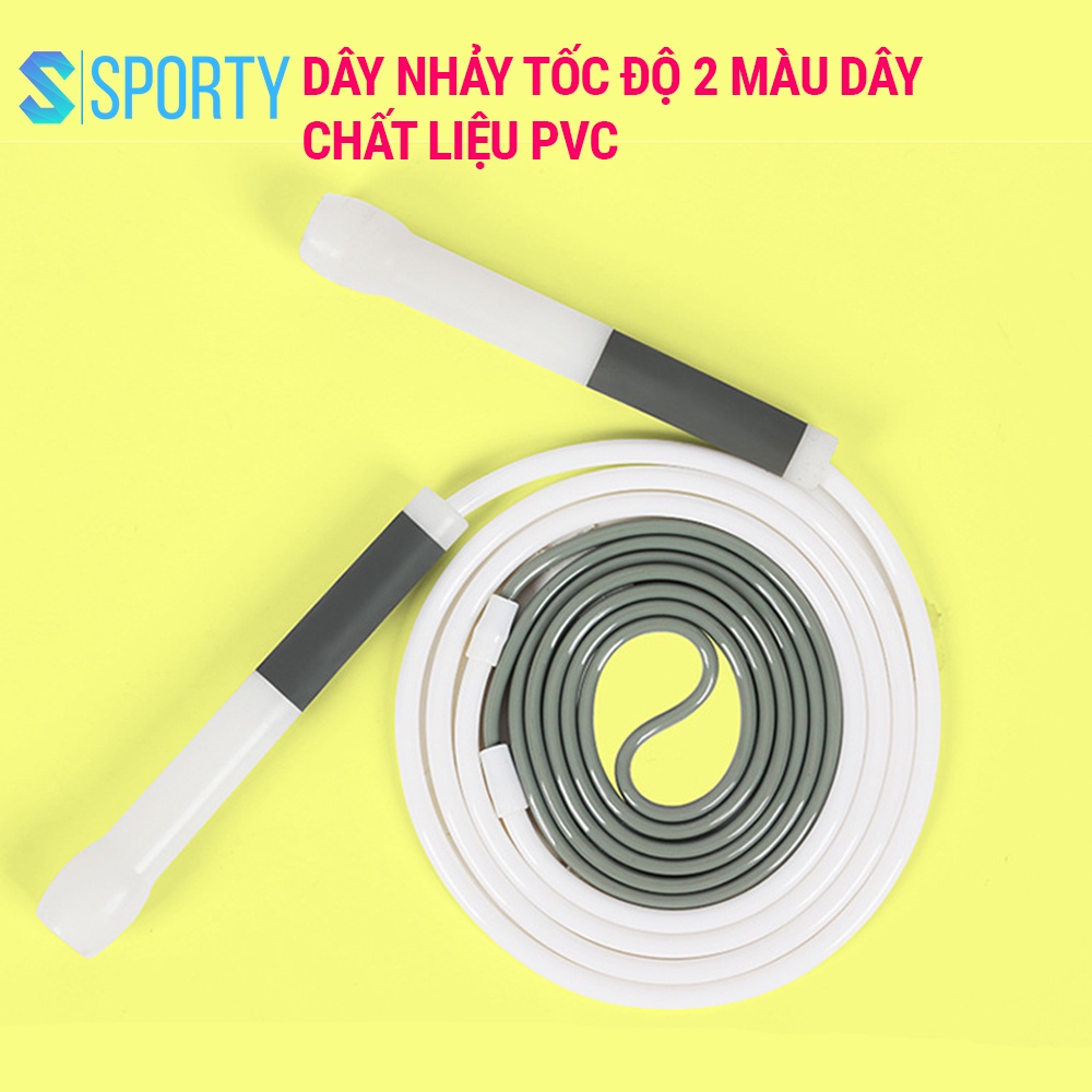 Dây nhảy tốc độ SPORTY hỗ trợ giảm cân Chất liệu dây PVC cao cấp giành cho trẻ em, người lớn TS43