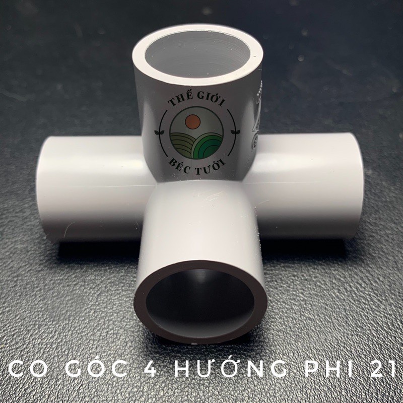 Co góc 4 hướng nhựa PVC phi 21,27, 34mm