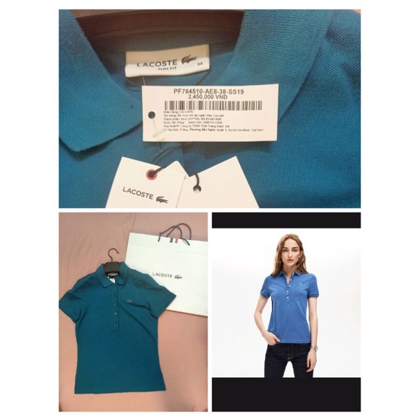 (Auth New 100% Thanh Lý) Áo Polo Lacoste Nữ size L
