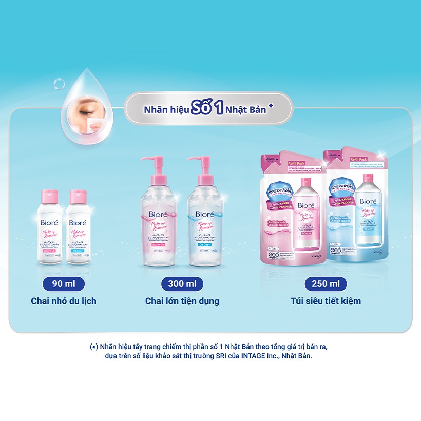 [Mã FMCGKAO52 giảm 8% đơn 250k] Nước Tẩy Trang Dưỡng Ẩm Hoàn Hảo Biore Makeup Remover Perfect Cleansing Water 90ml