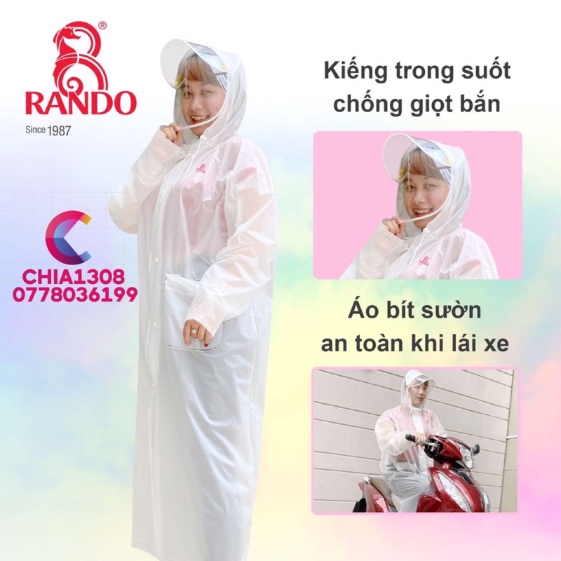 ÁO MƯA DÂY KÉO TRONG CHỐNG GIỌT BẮN RANDO CAO CẤP ( sỉ ib)