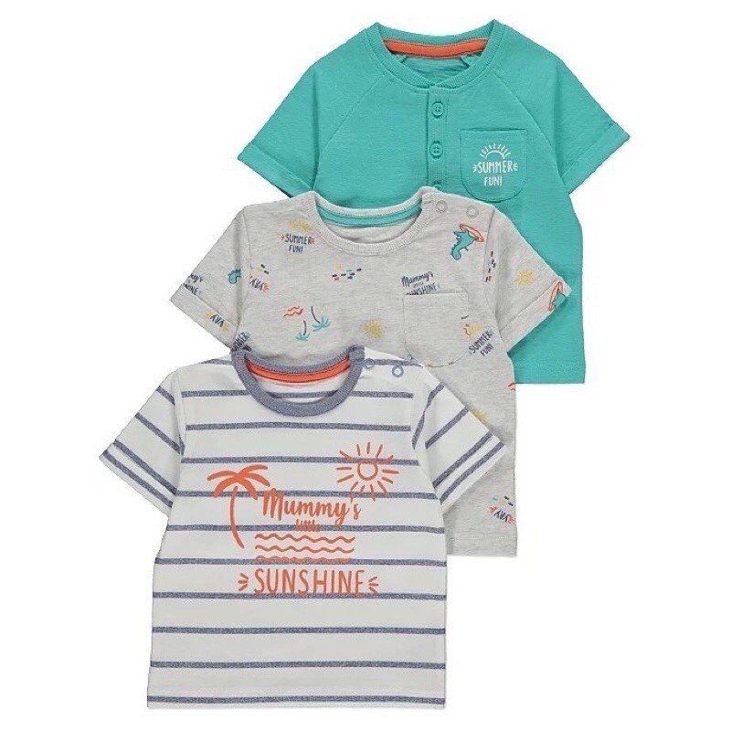 Set 3 áo bé trai size 6-9m, 9-12m