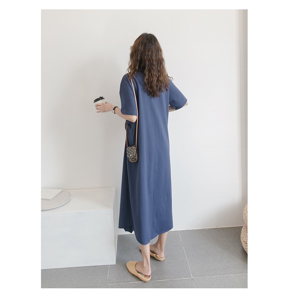 Váy Bầu Đầm Bầu Xinh Thun Trơn A2069