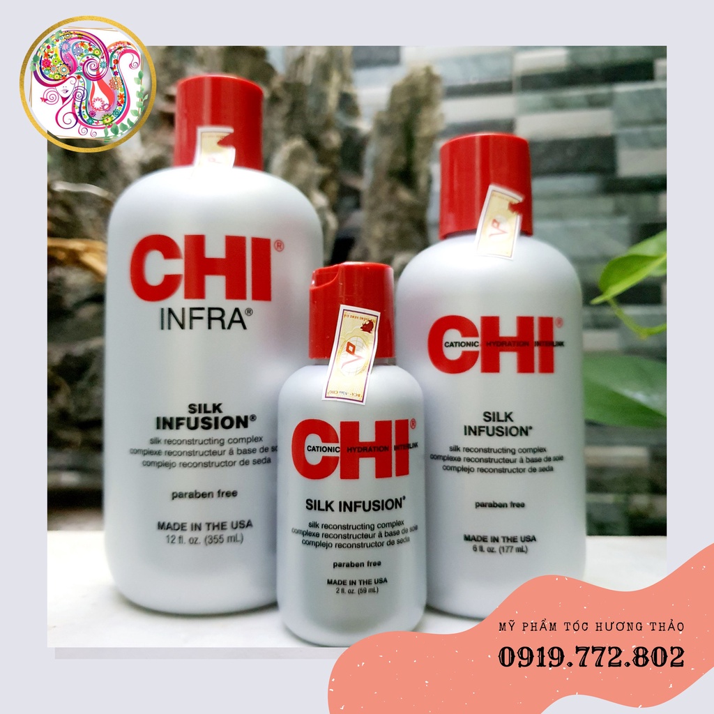 Tinh dầu dưỡng bóng tóc CHI Silk Infusion Silk Rescontructing Complex Mỹ - 59ml/ 177ml/ 355ml