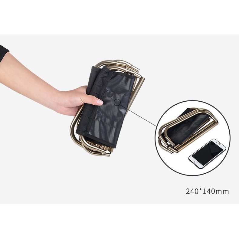 Ghế xếp gọn mini, chất liệu hợp kim Nhôm siêu nhẹ NatureHike NH17Z012-L | BigBuy360 - bigbuy360.vn