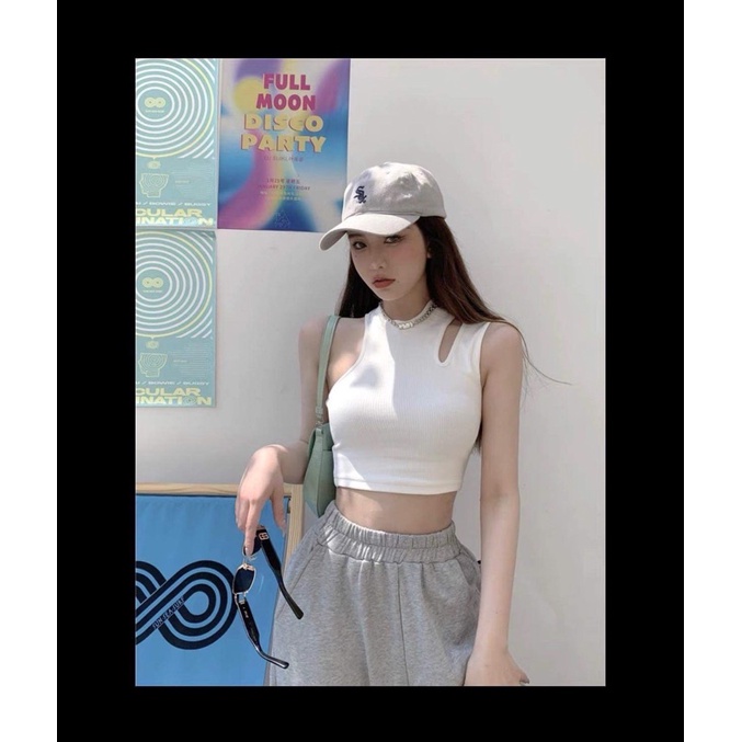Áo croptop nữ sát nách ba lỗ thun không tay kiểu ôm body tank top vải cotton co giãn tốt