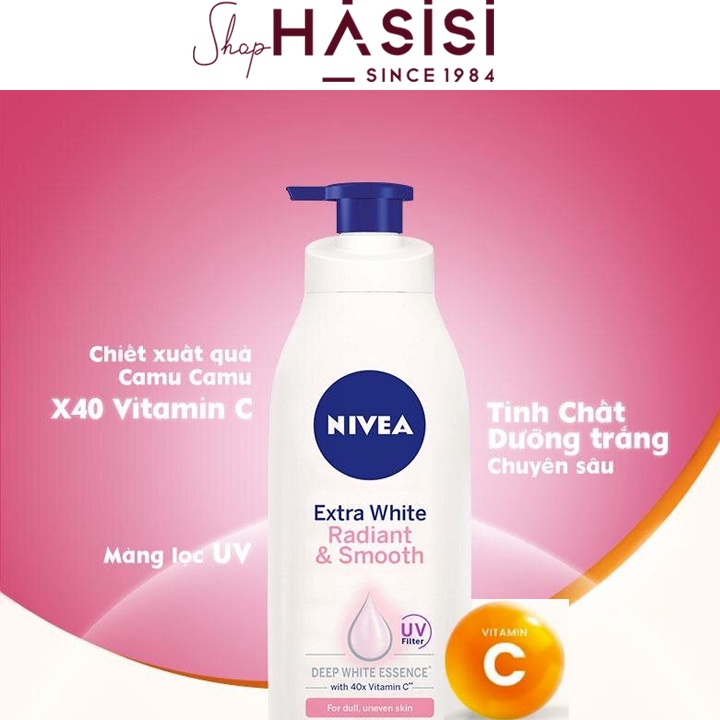 SỮA DƯỠNG THỂ NIVEA - Extra White Radiant & Smooth UV Body Lotion 400ml