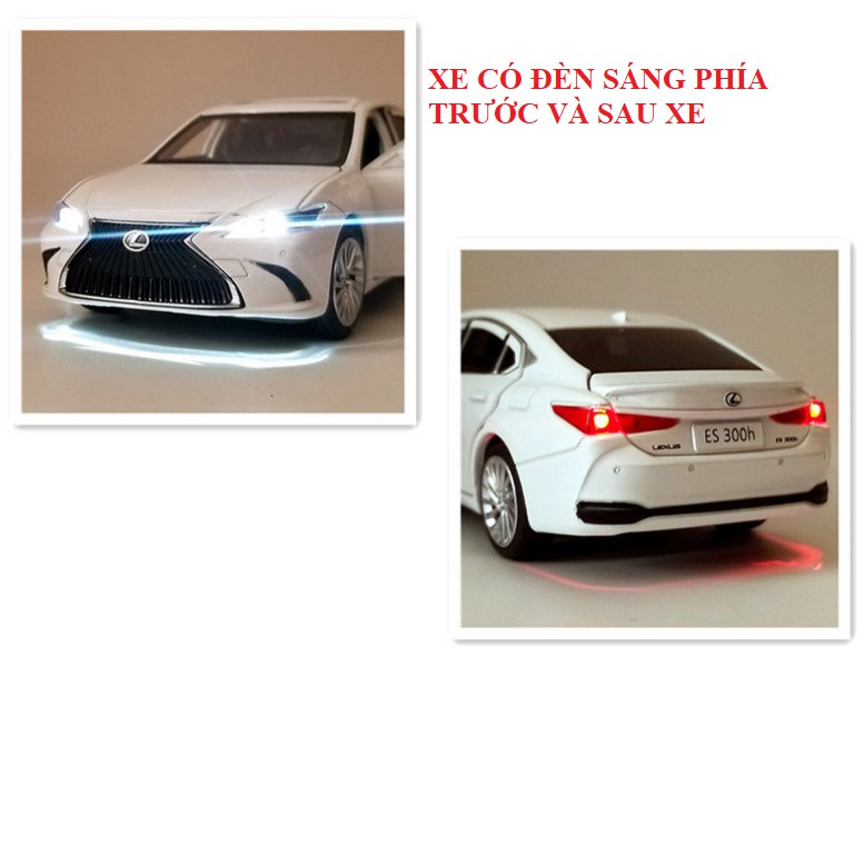 Đồ chơi xe mô hình ô tô Lexus ES300H Jackie Kim tỉ lệ 1:32 mô hình xe bằng kim loại mở được cửa và xoay được bánh trước