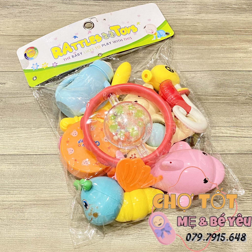 Đồ Chơi Lục Lạc Nhựa Đẹp Cho Bé 7 món