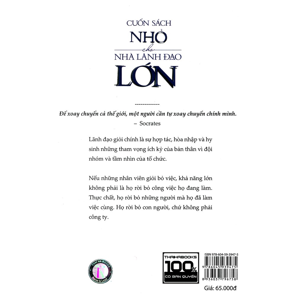 Sách - Cuốn Sách Nhỏ Cho Nhà Lãnh Đạo Lớn | BigBuy360 - bigbuy360.vn
