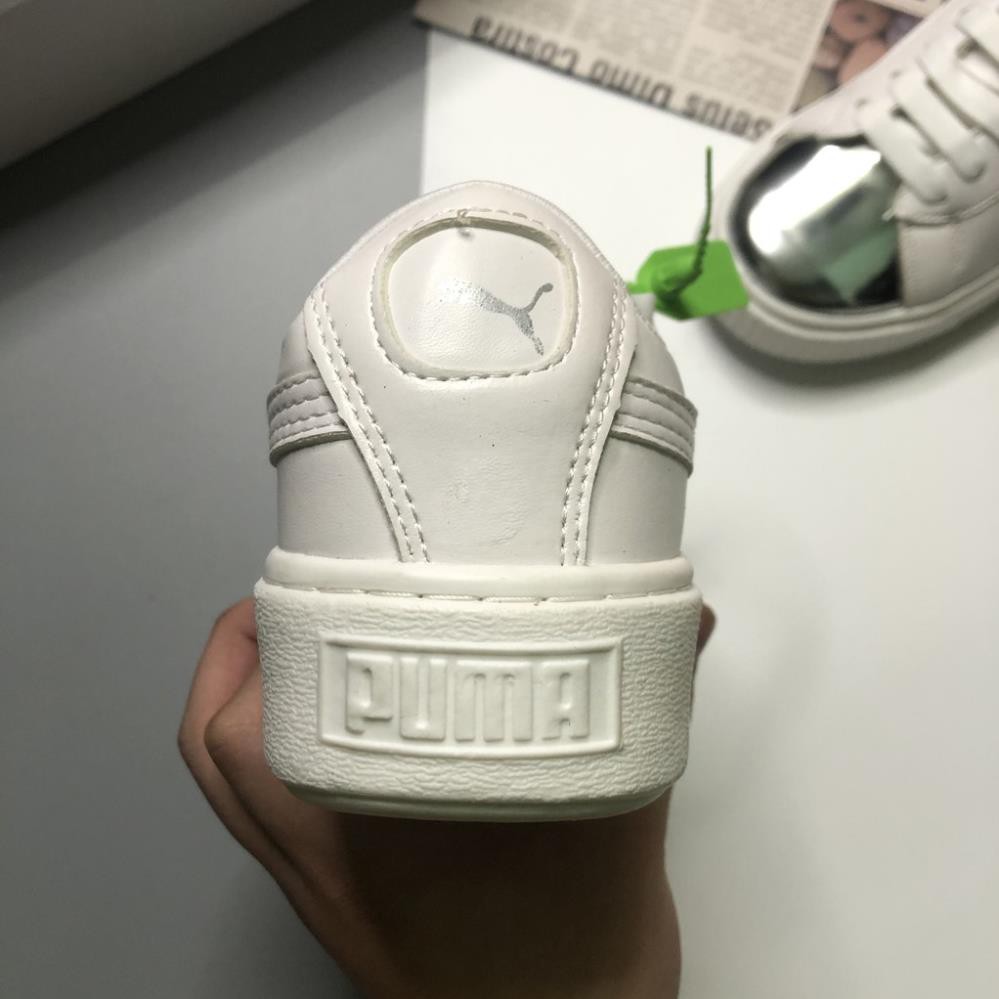 [FREESHIP + TẶNG TẤT] Giày Thể Thao Sneaker Puma Trắng Mũi Bạc Bóng Cao Cấp, Đế Đúc Đơn Giản Đi Học Đi Chơi | BigBuy360 - bigbuy360.vn