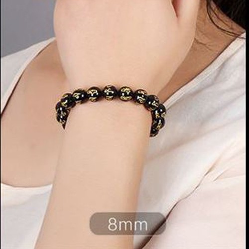 Vòng tay chuỗi hạt om mani padme hum màu đen nhiều kích cỡ khuyến mãi
