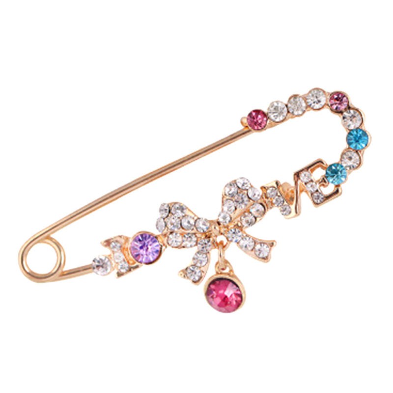 Ghim cài áo trang trí hình bướm đính đá nhiều màu sắc
