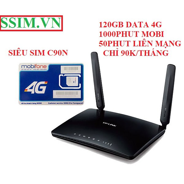 SIM C90N 4G MOBIFONE 120GB DATA + 1000PHUT MOBI + 50P LIÊN MẠNG