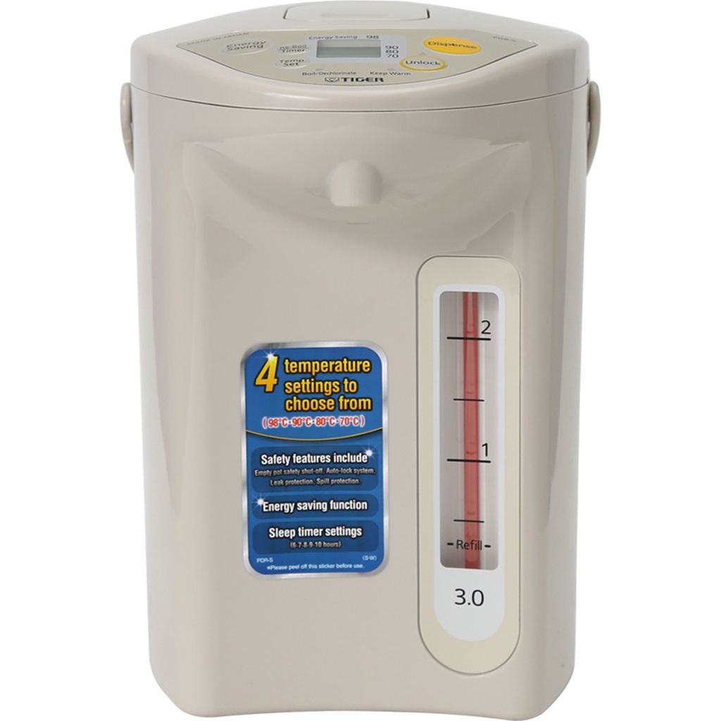 Bình thủy điện tử Tiger PDR-S30W (3.0L) -chính hãng - Nhật Bản