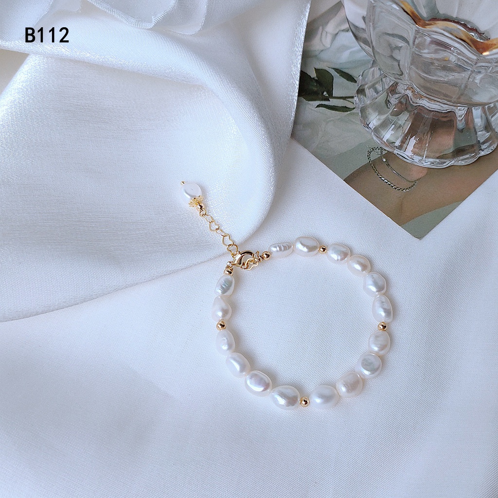 Vòng đeo tay Nữ Mạ 18K Baroque Thiết kế ban đầu Trắng Nữ tính Làm bằng tay đẹp VT-110