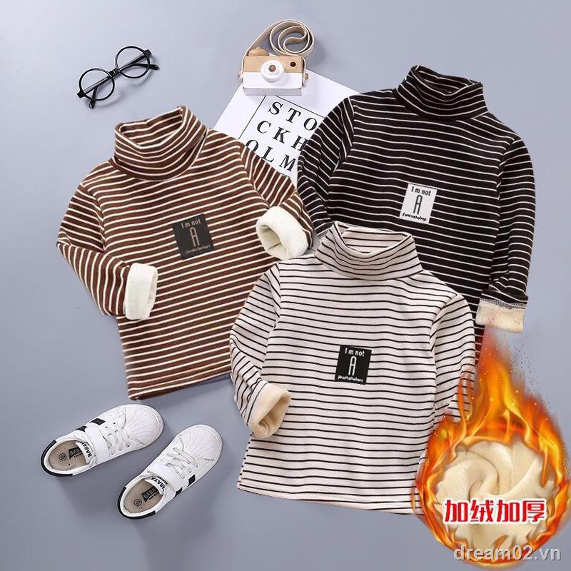 Áo Thun Tay Dài Cổ Lọ Giữ Ấm Cho Bé