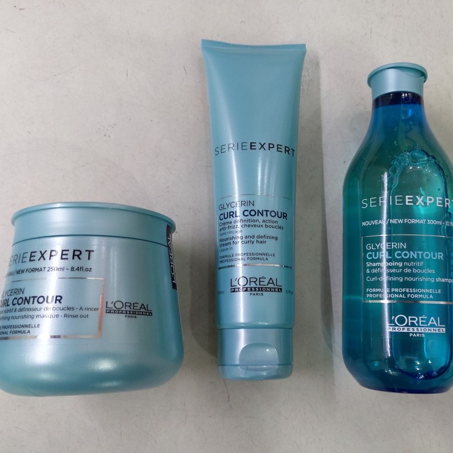 Combo gội và xả khô chăm sóc tóc uốn xoăn L'oreal Curl Contour 300ml/150ml