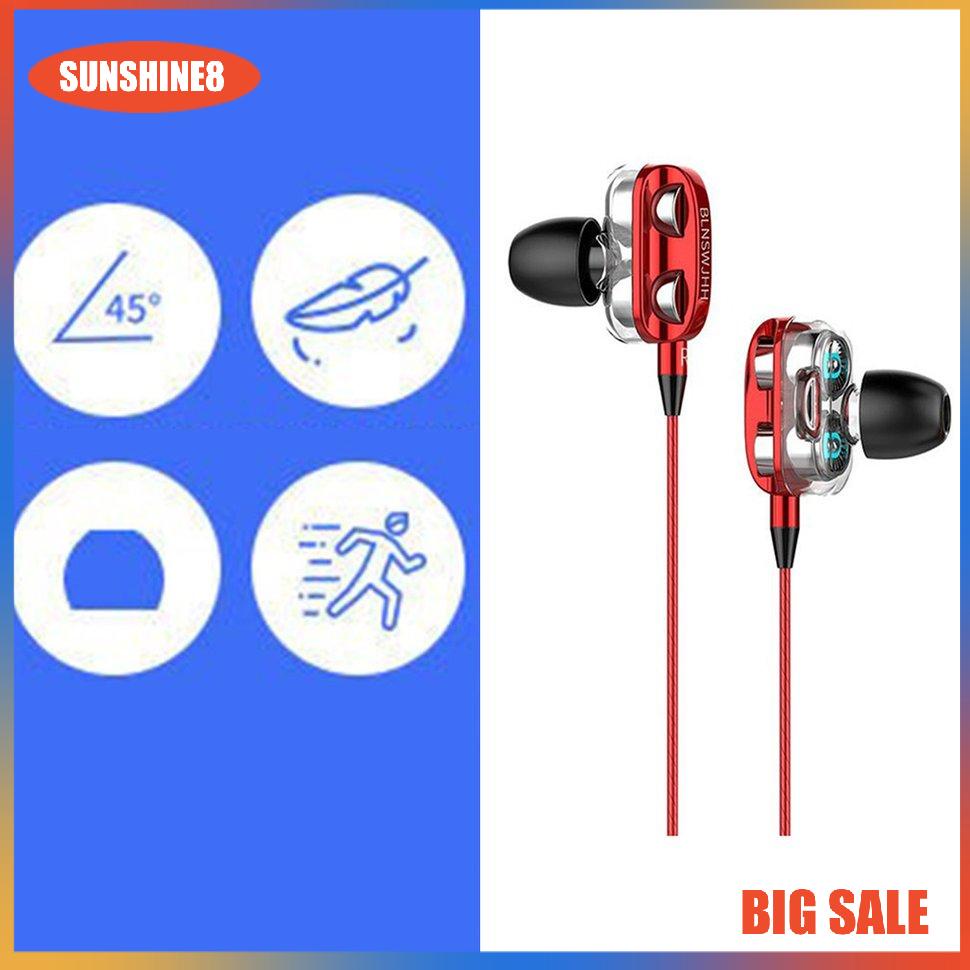 【SUN】Fashion Wired Ear Stereo Headphone Bass Subwoofer For Phone Sport Headset