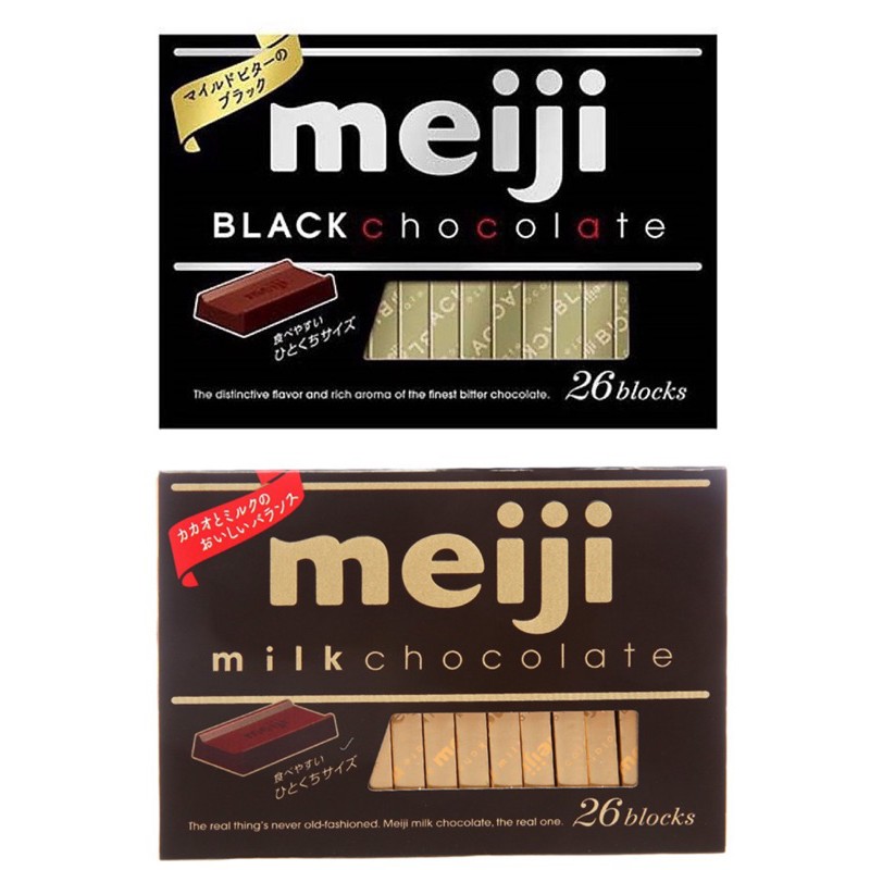 SOCOLA MEIJI BLACK/ MILK CHOCOLATE 26 THANH 120G