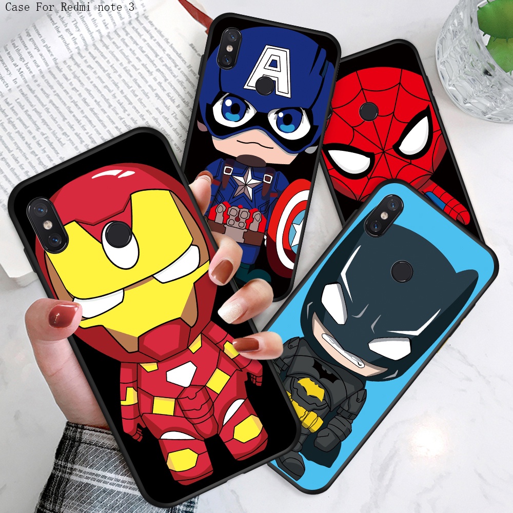 For Xiaomi Redmi Note 5 7 6 3 4 4X 5A Pro Prime Xiomi redme not Cartoon Marvel Not Soft TPU Phone Case Ironman Cover Captain America Phone Cases Bat Spider Man Casing