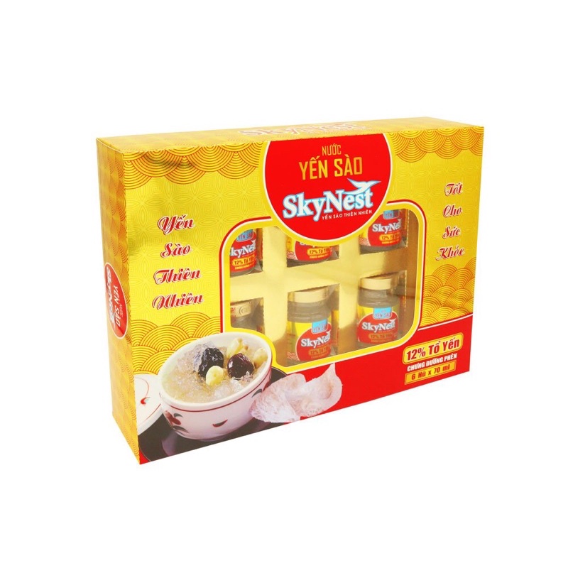 Yến sào hộp quà có 12% yến thật Skynest gồm 6 hủ 70ml, sản phẩm cao cấp bổ sung dinh dưỡng | BigBuy360 - bigbuy360.vn