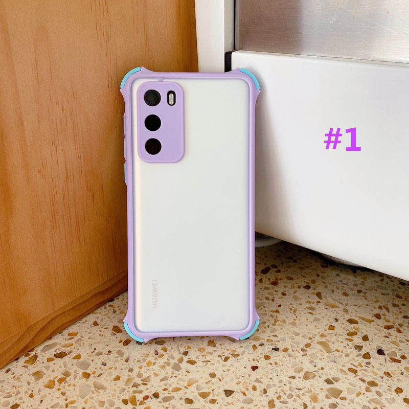 Huawei P50 P40 Pro P30 Pro P30 Lite Mate 20 Pro Mate 30 Mate 40 anti crack frosted  Soft TPU + plastic Shockproof Case Cover