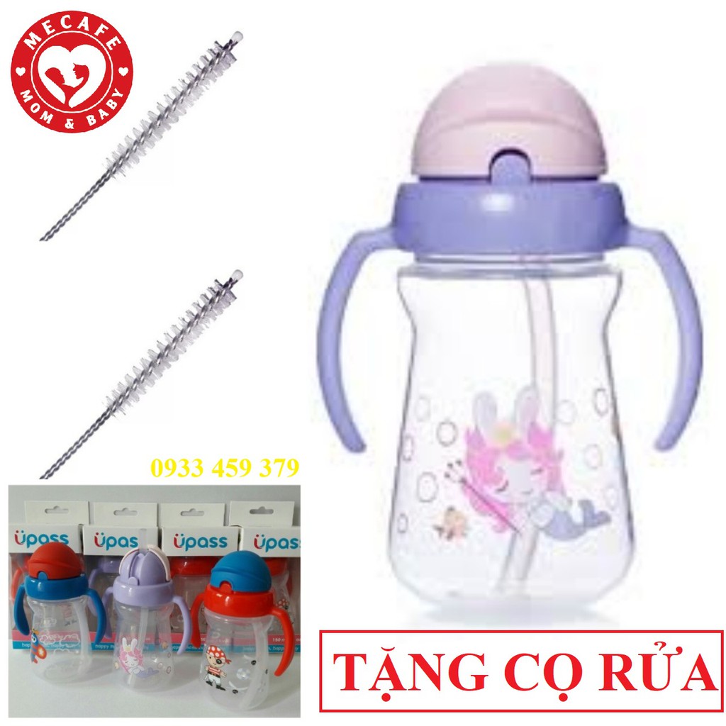 Bình nước ống hút cho bé 150ml Upass (tặng cọ rửa)