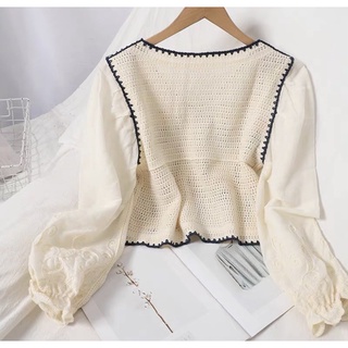 Order áo kiểu nữ phối ren phong cách Vintage