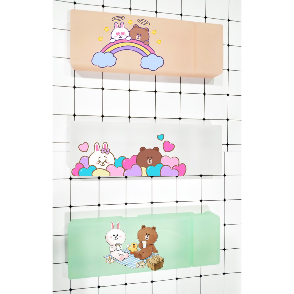 Hộp bút nhựa gấu brown thỏ cony vịt sally HBNI4 hộp bút dễ thương 10x20 cm túi viết bóp viết