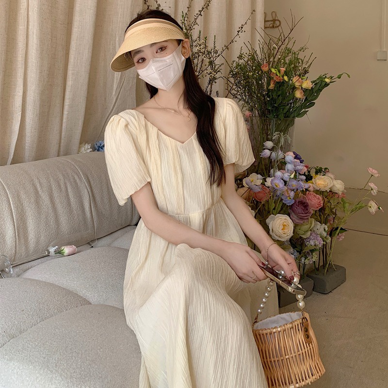 VÁY TIỂU THƯ TAY DÁNG DÀI TAY BỒNG FREESIZE