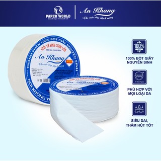 [Combo] Giấy vệ sinh cuộn lớn Thế Giới Giấy AN KHANG hai lớp 700gr - 5 cuộn