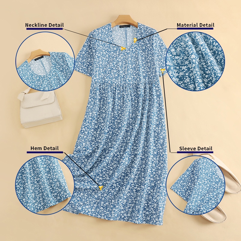 Đầm babydoll Zanzea họa tiết hoa có túi phong cách Châu Âu cho nữ