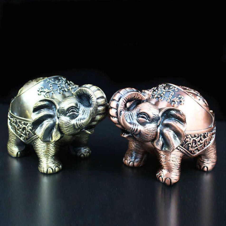 Gạt tàn thuốc Hổ, Voi, Trâu, Lợn, Dê, Ngựa 💖FREESHIP💖Gạt tàn thuốc có nắp hình con voi giả cổ sang trọng
