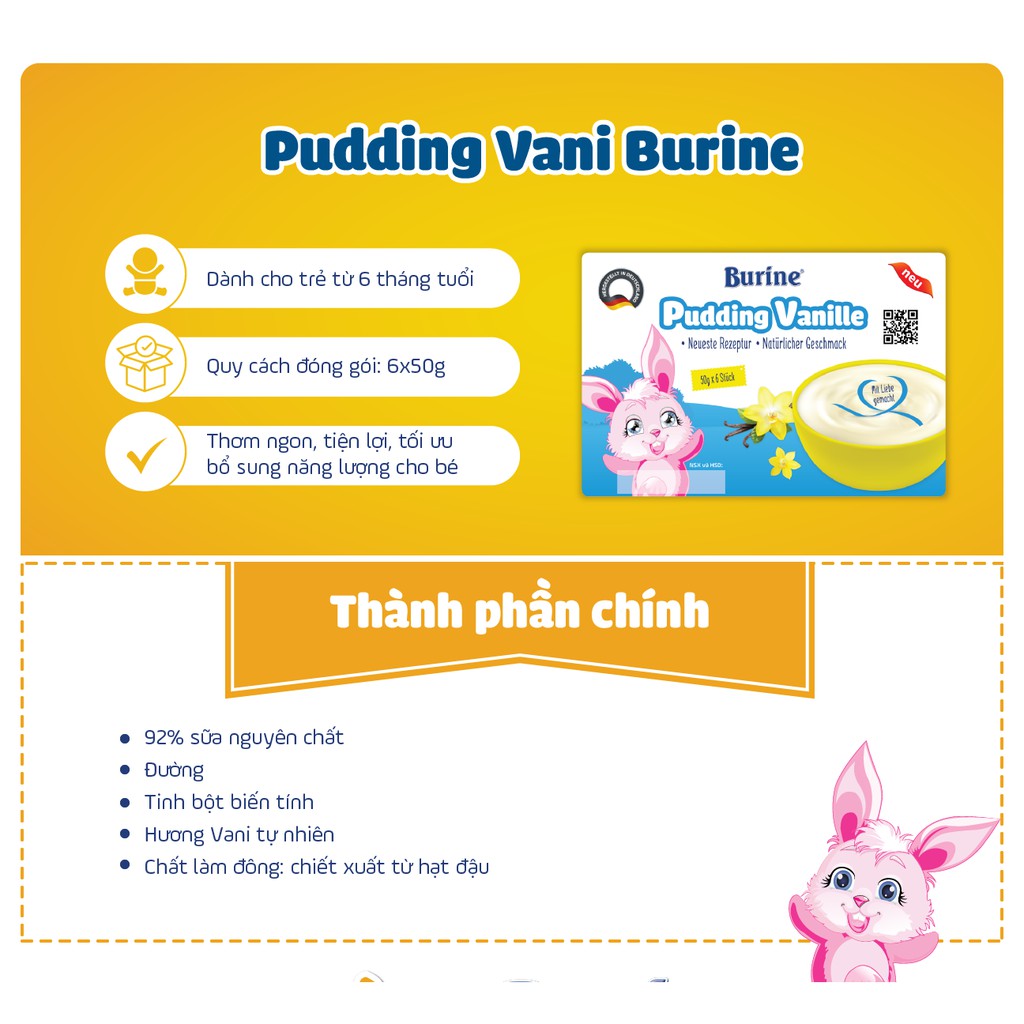 Pudding Ăn Dặm Burine Vị Vani Cung Cấp Vitamin, Dưỡng Chất Bổ Sung Năng Lượng Cho Bé Lười Ăn, Chậm Lớn - 1906