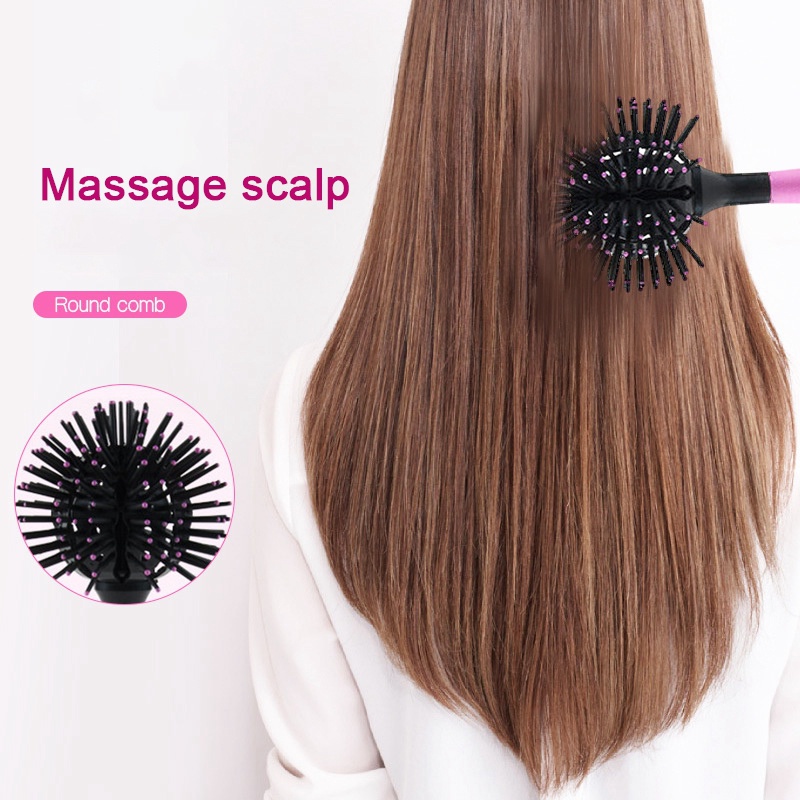 Lược Tròn 3D 360 Độ Tạo Kiểu Tóc Chống Nhiệt