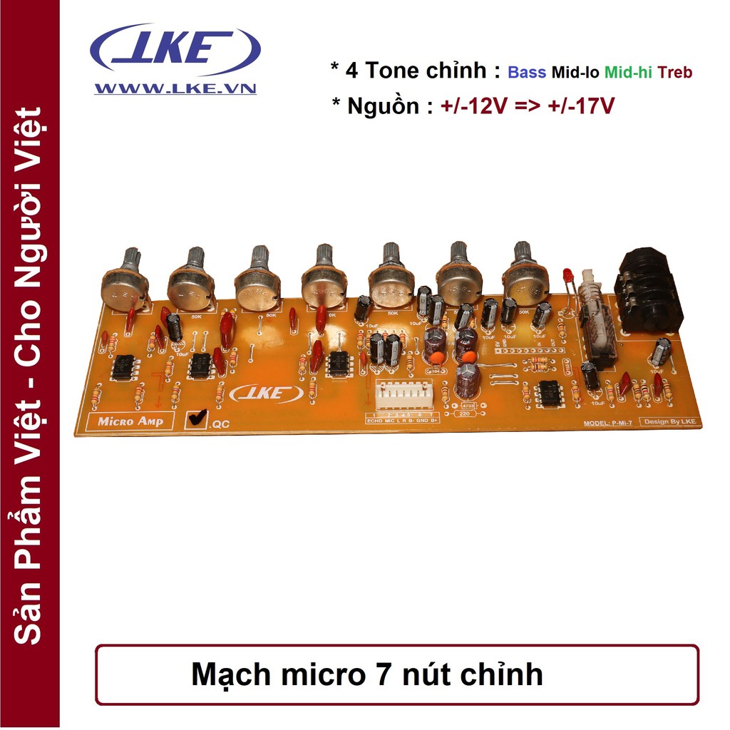 Mạch micro 7 nút chỉnh LKE