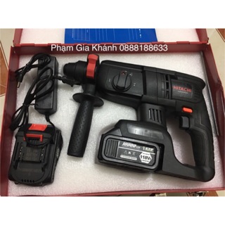 KHOAN BÊ TÔNG HITACHI BẰNG PIN KHÔNG CHỔI THAN(khoẻ-bền-tiết kiệm pin)