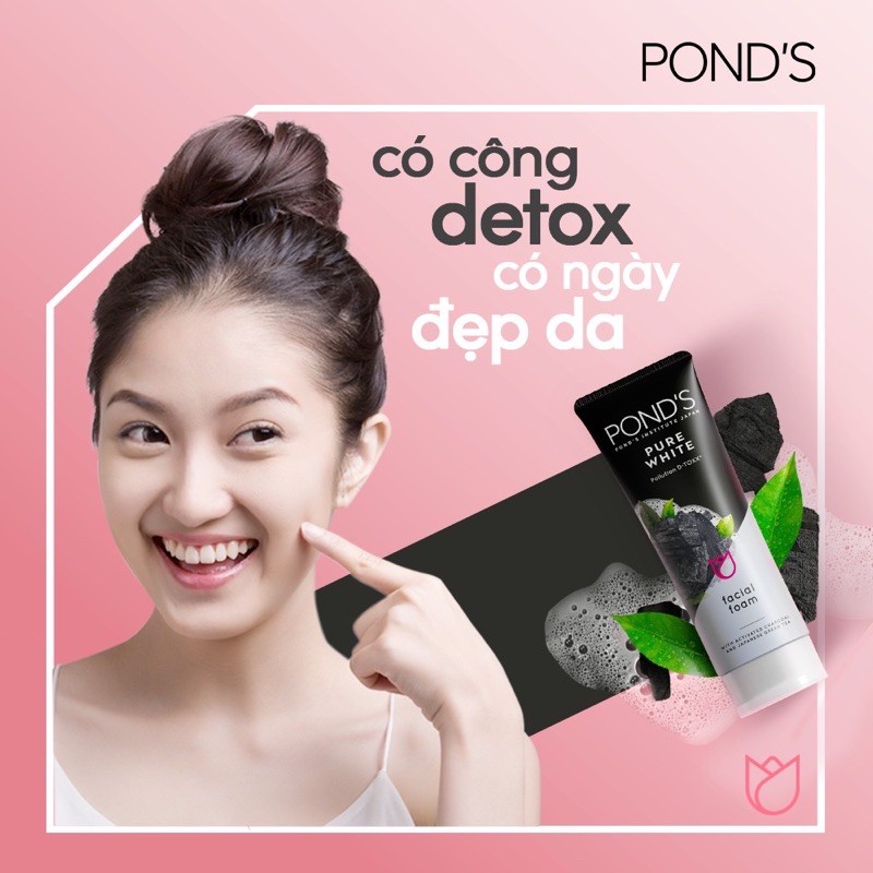 Sữa rửa mặt Pond's Pure White đen 50g Tặng Mặt Nạ Tinh Chất