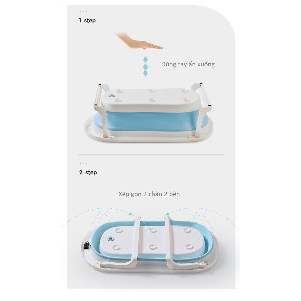 Bồn tắm báo nhiệt gấp gọn cho bé, ngồi nằm hoặc bơi lội, chậu tắm chuyên dụng cho bé từ 0 đến 5 tuổi