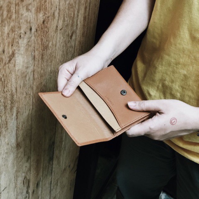 VÍ MINI TINY LEMONT DA BÒ THẬT - NÂU CHOCO | BigBuy360 - bigbuy360.vn